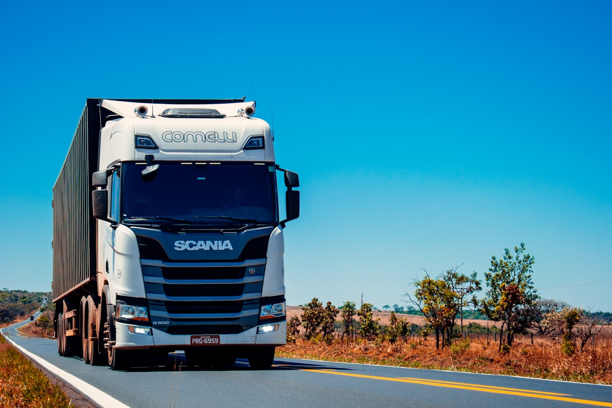 Semi truck on an open highway